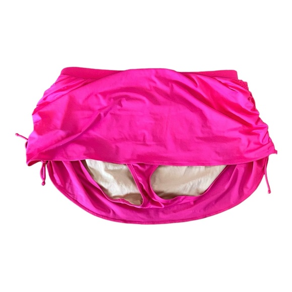 Swim by Cacique 2 Piece Bathing Suit Sz 24 TOP Sz 26 SKIRT Hot Pink Summer Flor… - Picture 8 of 15